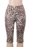Leopard Print Sexy Leopard Print Patchwork Skinny Full Print Bottoms