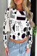 White Casual Print Patchwork O Neck T-Shirts