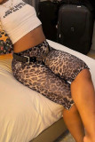 Leopard Print Sexy Leopard Print Patchwork Skinny Full Print Bottoms