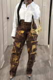 White Casual Solid Color Patchwork Turndown Collar Tops
