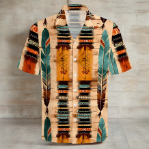 Khaki Casual Vacation Floral Print Pocket Buttons Turndown Collar Tops
