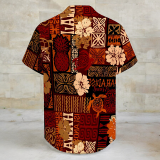 Yellow Casual Vacation Floral Print Pocket Buttons Turndown Collar Tops