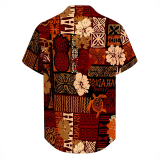 Yellow Casual Vacation Floral Print Pocket Buttons Turndown Collar Tops