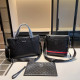 Black Casual Letters Zipper Embossed Bags