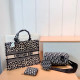 Leopard Print Casual Rhombus Letters Leopard Patchwork Zipper Contrast Bags