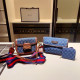 The cowboy blue Street Letters Patchwork Contrast Bags