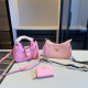 Pink Daily Solid Color Patchwork Adjustable Bags
