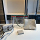 Khaki Vacation Letters Patchwork See-Through Bags