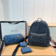The cowboy blue Street Letters Patchwork Zipper Bags