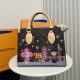 Brown Casual Graffiti Print Letters Patchwork Bags