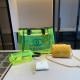 Fluorescent Yellow Casual Letters Patchwork See-Through Bags