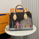 Brown Casual Graffiti Print Letters Patchwork Bags