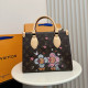 Brown Daily Graffiti Print Letters Patchwork Bags
