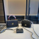 Black Celebrities Solid Color Patchwork Weave Texture Bags