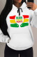 Red Green Casual Letter Print Draw String Pocket Hooded Tops
