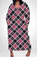 Black Red Street Geometric Print Faux Denim Print Distressed Pocket Contrast V Neck Printed Plus Size Dresses