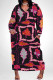 Black Street Geometric Print Faux Denim Print Distressed Pocket Contrast V Neck Printed Plus Size Dresses