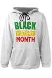 Red Green Casual Letter Print Draw String Pocket Hooded Tops