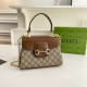 khaki Brown Daily Letters Patchwork Chains Contrast Bags