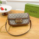 Brown Casual Letters Patchwork Chains Contrast Bags