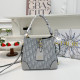 White Blue Casual Letters Zipper Contrast Bags