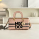 Pink Daily Letters Patchwork Zipper Contrast Bags