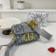 White Blue Casual Letters Patchwork Contrast Adjustable Bags