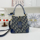 Blue Black Casual Letters Zipper Contrast Bags