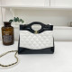 Black And White Celebrities Solid Color Patchwork Chains Contrast Bags