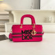 Rose Red Daily Letters Patchwork Zipper Contrast Bags