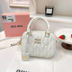 White Casual Solid Color Patchwork Metal Accessories Trim Zipper Bags