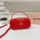 Red Casual Letters Patchwork Zipper Bags