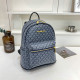 Blue Casual Letters Patchwork Zipper Contrast Bags