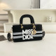 Black Daily Letters Patchwork Zipper Contrast Bags