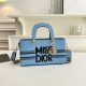 Blue Daily Letters Patchwork Zipper Contrast Bags