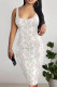 White Casual Geometric Print Floral Print Contrast U Neck Printed Dresses