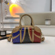 Yellow Daily Stripe Letters Zipper Contrast Bags