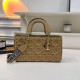 Brown Daily Solid Color Zipper Embossed Bags