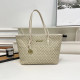 Beige Street Letters Patchwork Zipper Contrast Bags