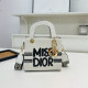 White Daily Letters Patchwork Contrast Bags