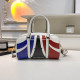 White Daily Stripe Letters Zipper Contrast Bags
