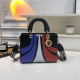 Black Casual Stripe Letters Zipper Contrast Bags