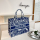 Blue Casual Animal Print Letters Contrast Bags