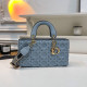 Blue Daily Solid Color Zipper Embossed Bags