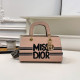 Pink Casual Letters Patchwork Zipper Contrast Bags