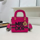 Rose Red Daily Letters Patchwork Contrast Bags