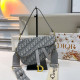 White Blue Street Letters Patchwork Irregular Contrast Bags