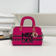 Rose Red Casual Letters Patchwork Zipper Contrast Bags