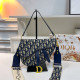 Blue Black Street Letters Patchwork Irregular Contrast Bags