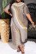Red Bean Powder Casual Geometric Print Pocket Contrast O Neck Printed Plus Size Dresses